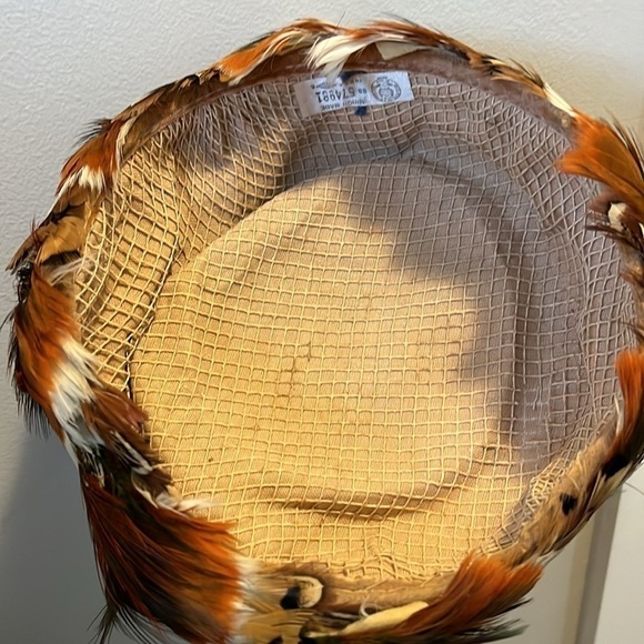 Vintage MCM feather plume hat 1950s USA Union Made - Picture 3 of 9